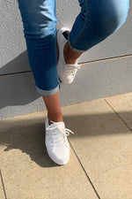 Sailor Padded White Leather Sneakers