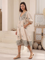 Palm Embroidered Boho Dress