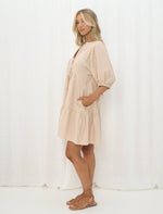 Gingham Natural Dress