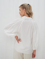 Double Collar White Blouse
