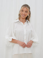 Double Collar White Blouse