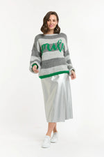 SMILE JUMPER - GREY/GREEN