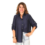 Wild & Free Blouse- Navy