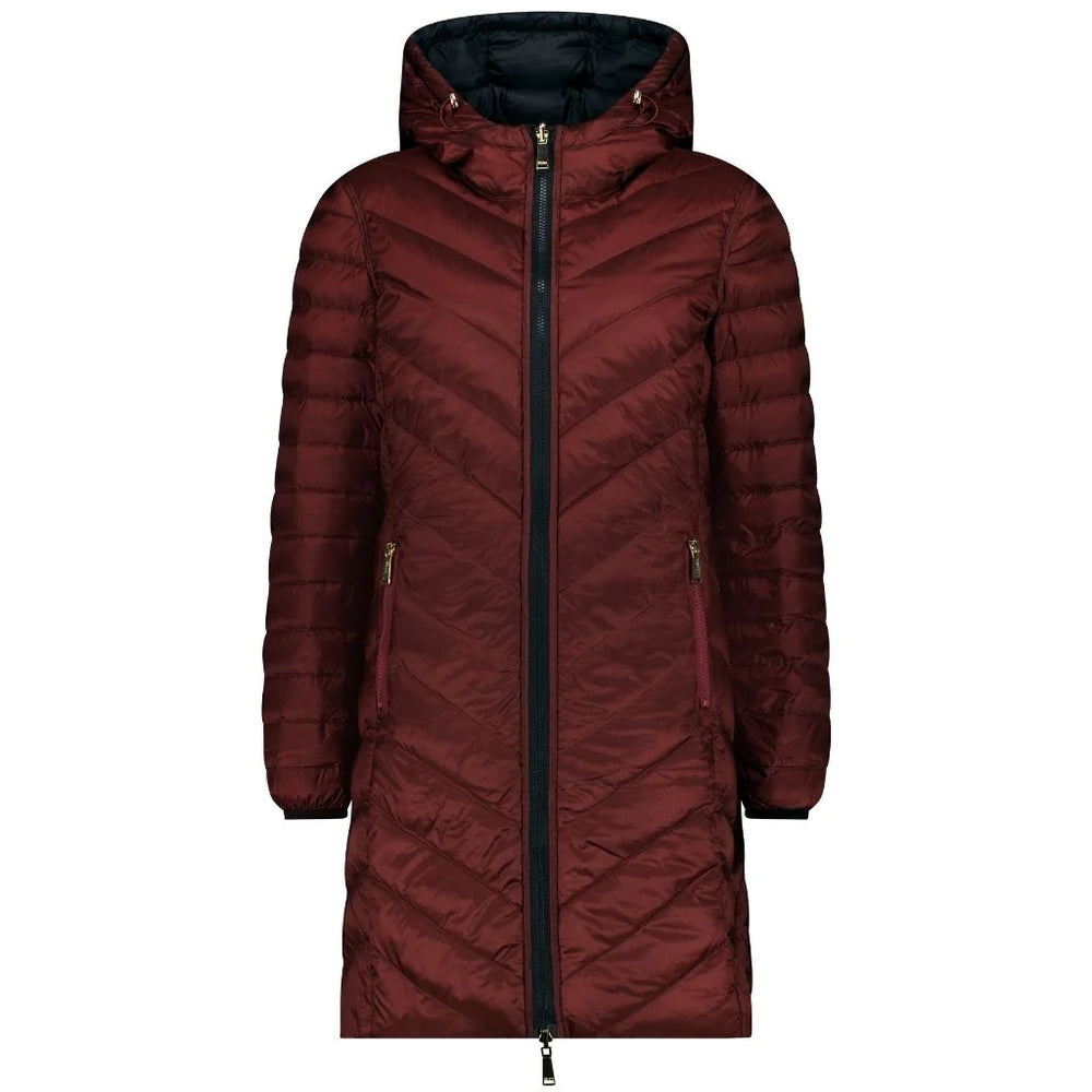 Women's 90/10 Reversible Down Coat - Black/Cabernet