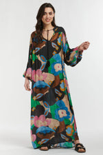 The Italian Star Billow Dress Floral Print Black