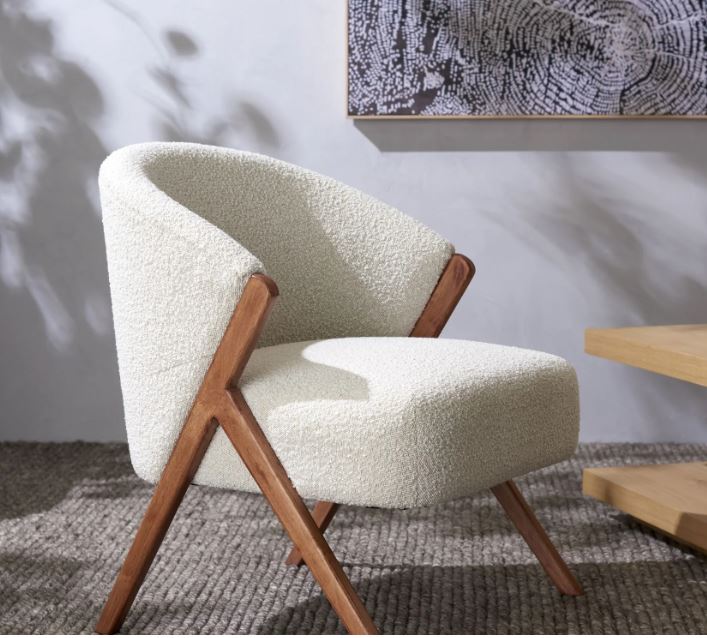 Grand Designs Lennox Boucle Fabric Tub Chair, Bisque