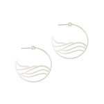 Walk on Water Hoop Earrings Silver