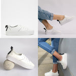 Sailor Padded White Leather Sneakers