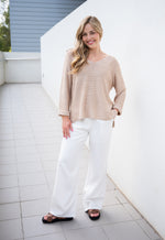 Cable Knit 100% Cotton Knit - Natural