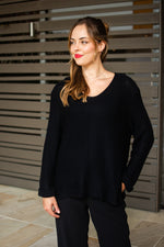 Cable Knit 100% Cotton Knit - Black
