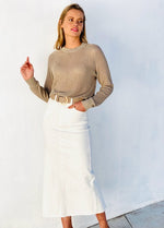 Mesh White Knit Top Long Sleeve