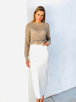 Mesh White Knit Top Long Sleeve