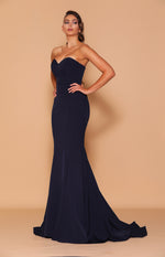 Navy Strapless Nicoletta Formal Dress - Size 12