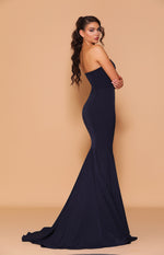 Navy Strapless Nicoletta Formal Dress - Size 12