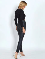 Selena Skinny Jeans Wax Look - Black