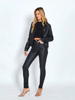 Selena Skinny Jeans Wax Look - Black