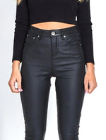 Selena Skinny Jeans Wax Look - Black