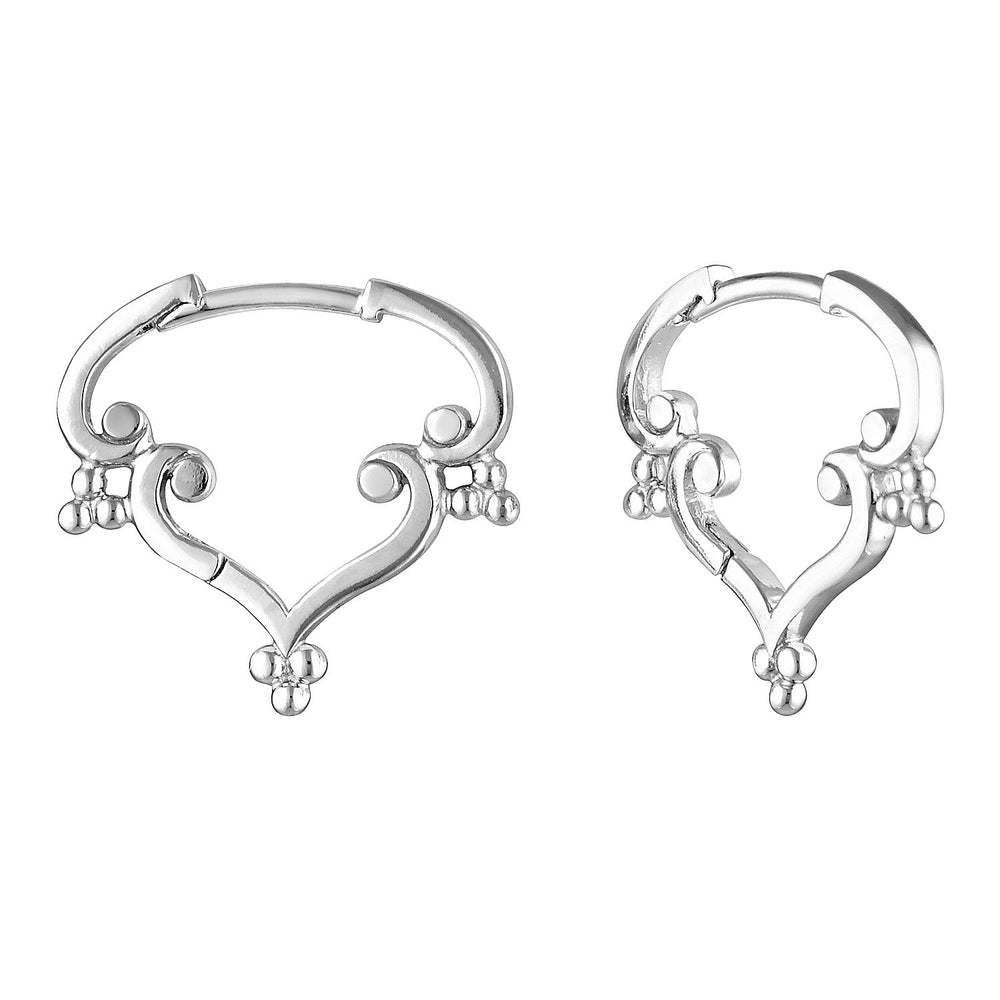 Lace Silver Earring Hoops Small