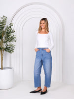 Toni Barrel Jeans - Blue Ladies Denim Jeans- INK
