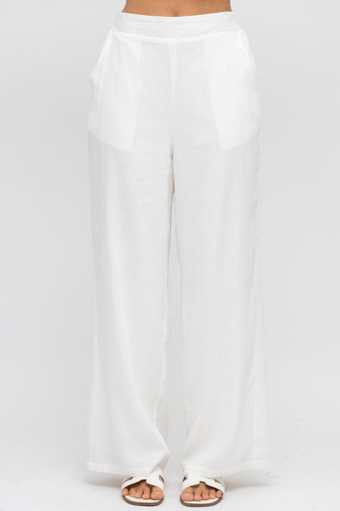 Linen Lined Pocket Pant -White