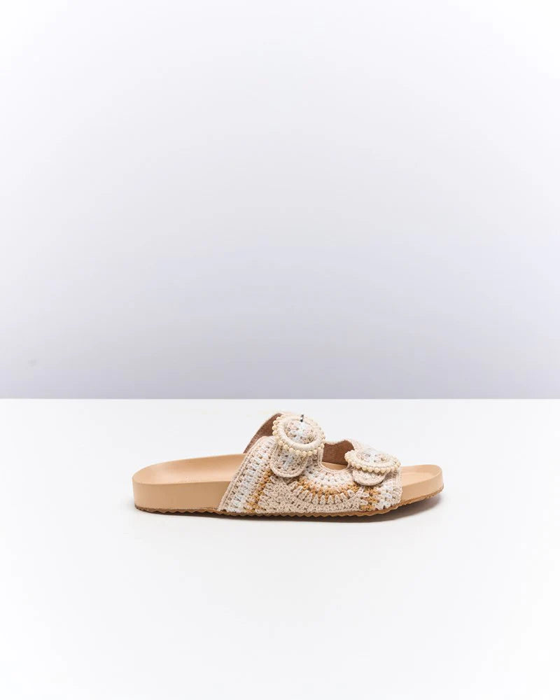 Poet Slide Sandal - Oat Multi