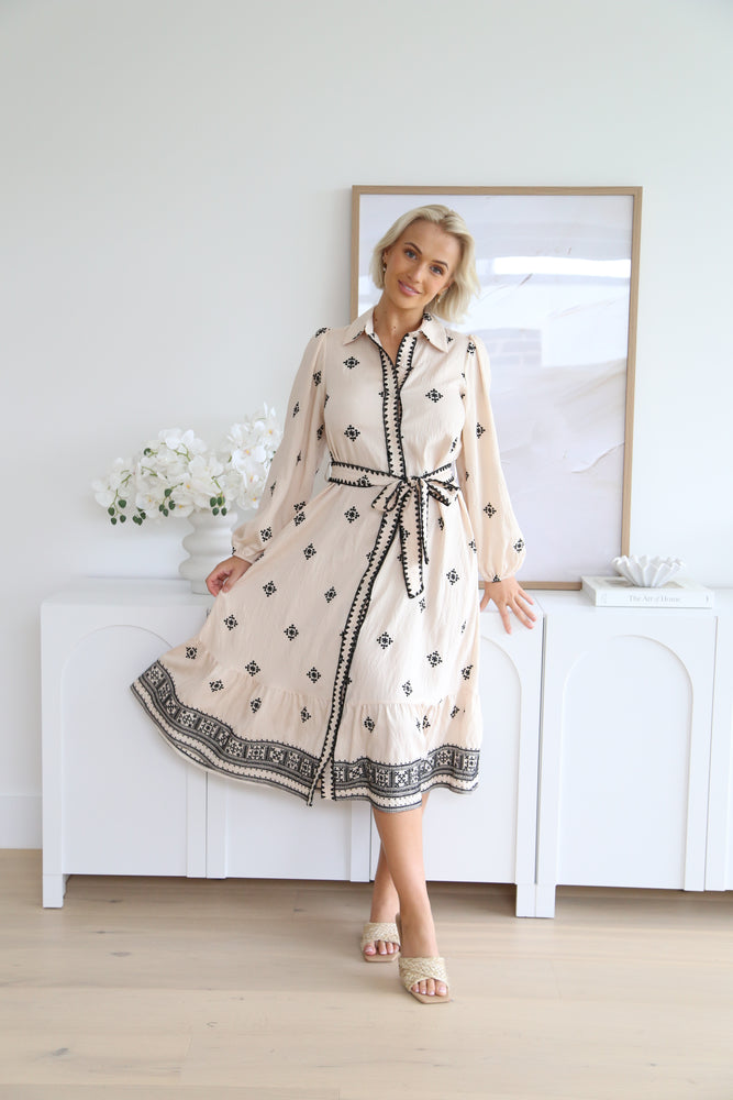 Nouveau Maxi Dress - Panna/Black