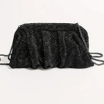 Lux Formal Diamante Slouch Clutch- Diamante/Silver