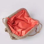 Lux Formal Diamante Slouch Clutch- Diamante/Silver