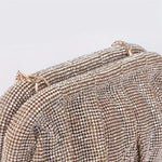 Lux Formal Diamante Slouch Clutch- Diamante/Silver