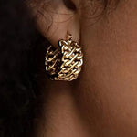 Hoop Link Knot Earrings- SS925 Gold