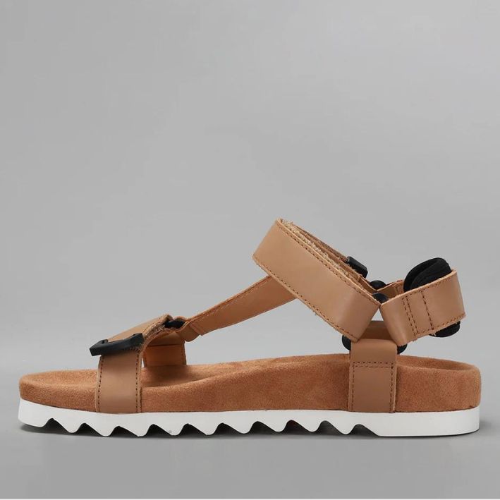 Sandal Tooth Wedge Soft Leather Tan