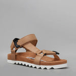 Sandal Tooth Wedge Soft Leather Tan