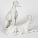 Dog Greyhound Sculpture PAIR - White