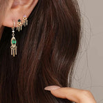 Drop Earrings GP18K - Green
