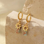 Huggie Natural Stone Earrings 2- Gold