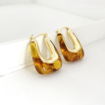 Gold Drop Enamel Earrings