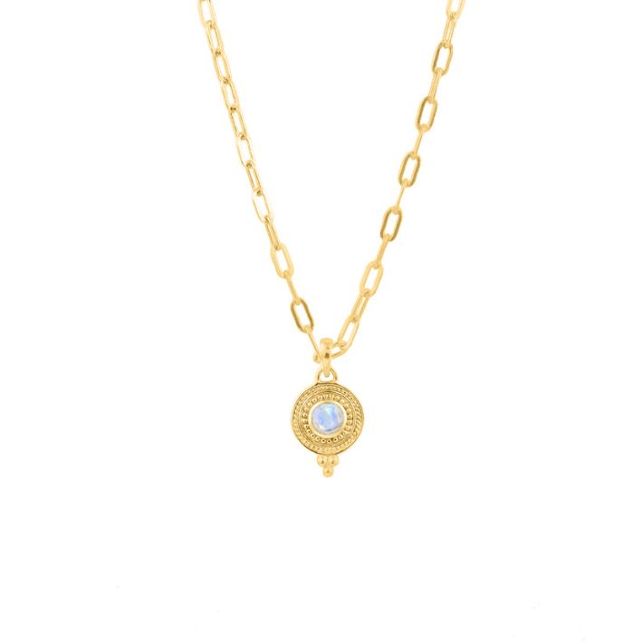 Moon Stone Necklace- Gold