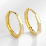 Octagon Hoop Earrings Gold