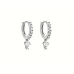 Lux Huggie Diamante Earrings- Silver 18KP