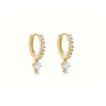 Lux Huggie Diamante Earrings-Gold 18KP