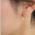 Tricolour Ring Hoop Earrings-Gold