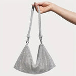 Formal Diamante Slouch Clutch- Black