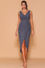 LD1113 Steel Les Demoiselle Cocktail Dress - Size 6
