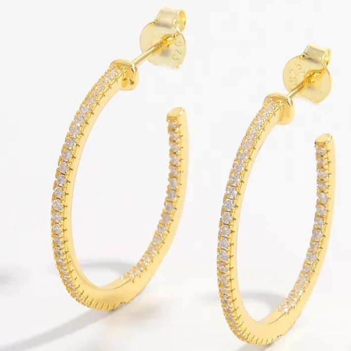 Lux Hoop Diamante Earrings- SS925 Silver