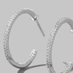 Lux Hoop Diamante Earrings- SS925 Silver