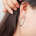 Lux Design Hoop Diamante Earrings- SS925 Silver