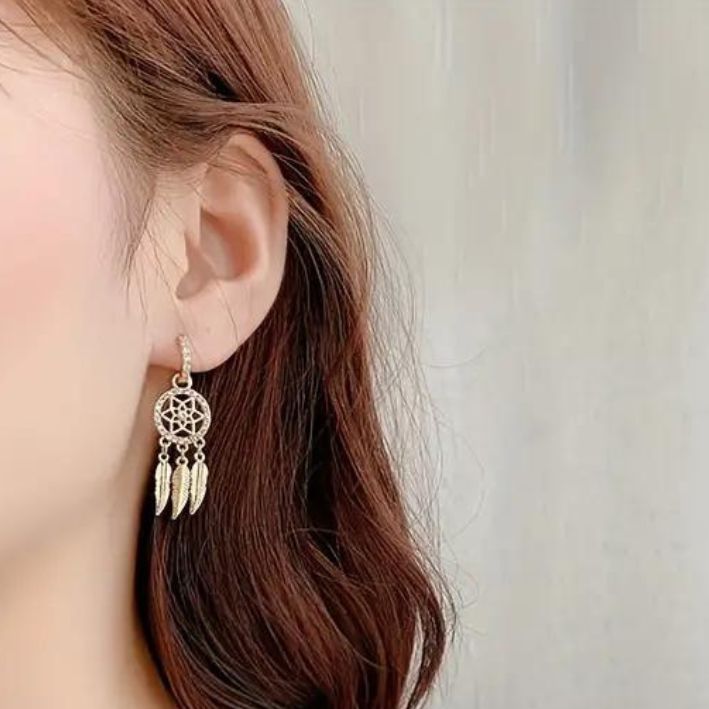 Dream Catcher Drop Earrings- S925 Silver