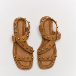 Leather Walnut Reid Sandals- Black