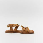 Leather Walnut Reid Sandals- Black