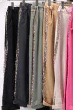Italian 2pc Sequins Track-Set Cotton -Sage/Matt Gold